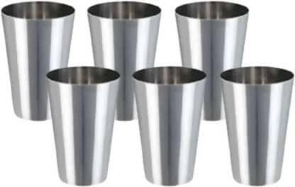 SHINI LIFESTYLE (Pack of 12) g8 12pc-a Glass Set Water/Juice Glass (350 ml, Steel, Silver) - HalfPe