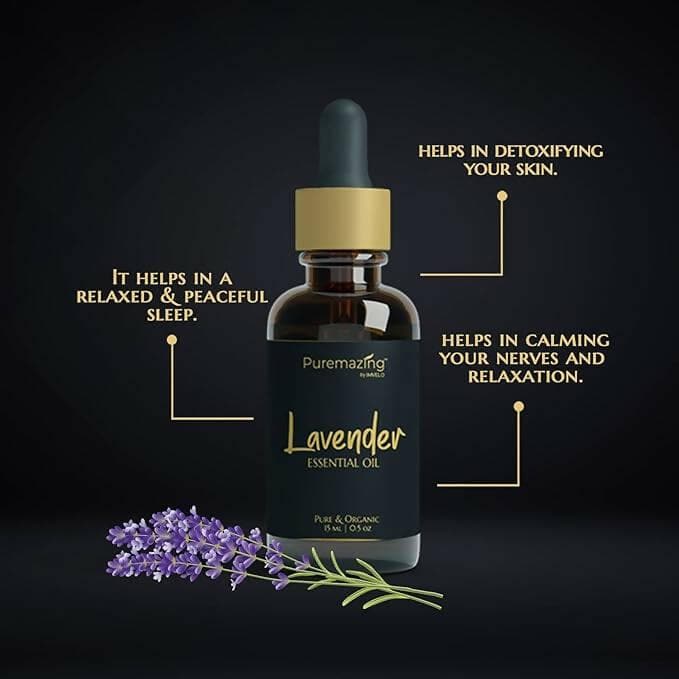 Imvelo Puremazing Essential Oils Lavender Tea Tree 15ml/0.5oz each Pure & Organic Scented Oil For Skincare, Aromatherapy, Massage, Fragrance & Diffuser(Pack of 2) - HalfPe