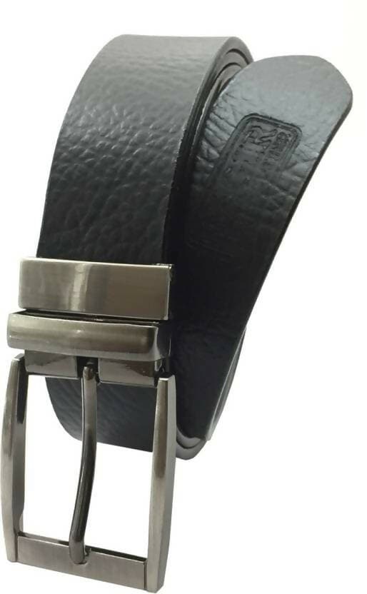 Men Casual Black Genuine Leather Reversible Belt - HalfPe