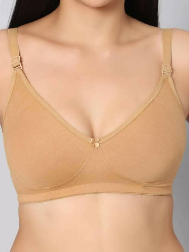 Non Padded Center Lace Bra (skin) - HalfPe