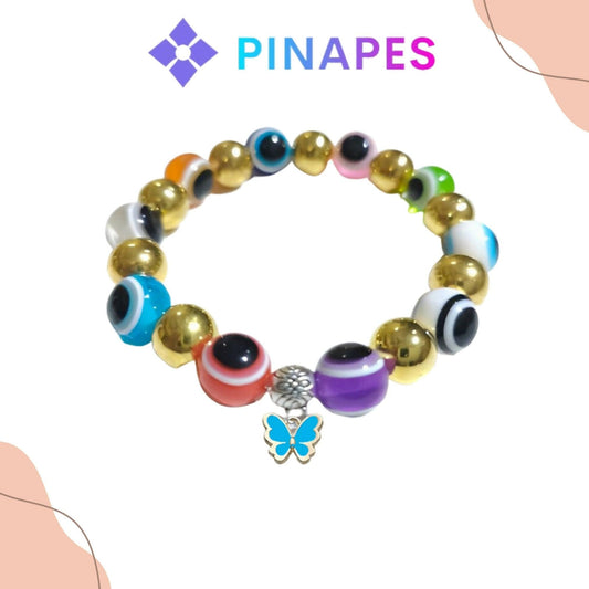 Pinapes Stylish Evil Eye Bracelet (Multicolor, pack of 2) - HalfPe