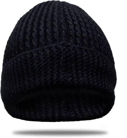 Woven Winter cap (Black) - HalfPe