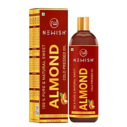 Newish Pure Cold Pressed Sweet Almond Oil for Hair and Skin (200 ML) - HalfPe