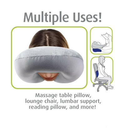 Lushomes neck pillow for travel, Blue Microbeads Neck Pillow, Travel Pillow, neck pillow travel, for flights, for sleeping travel in train, for neck pain sleeping (12 x 12 inches) - HalfPe