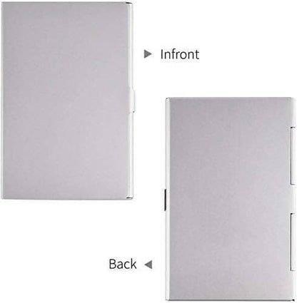 Silver Stainless Steel Card Holder (Pack of 3) - HalfPe