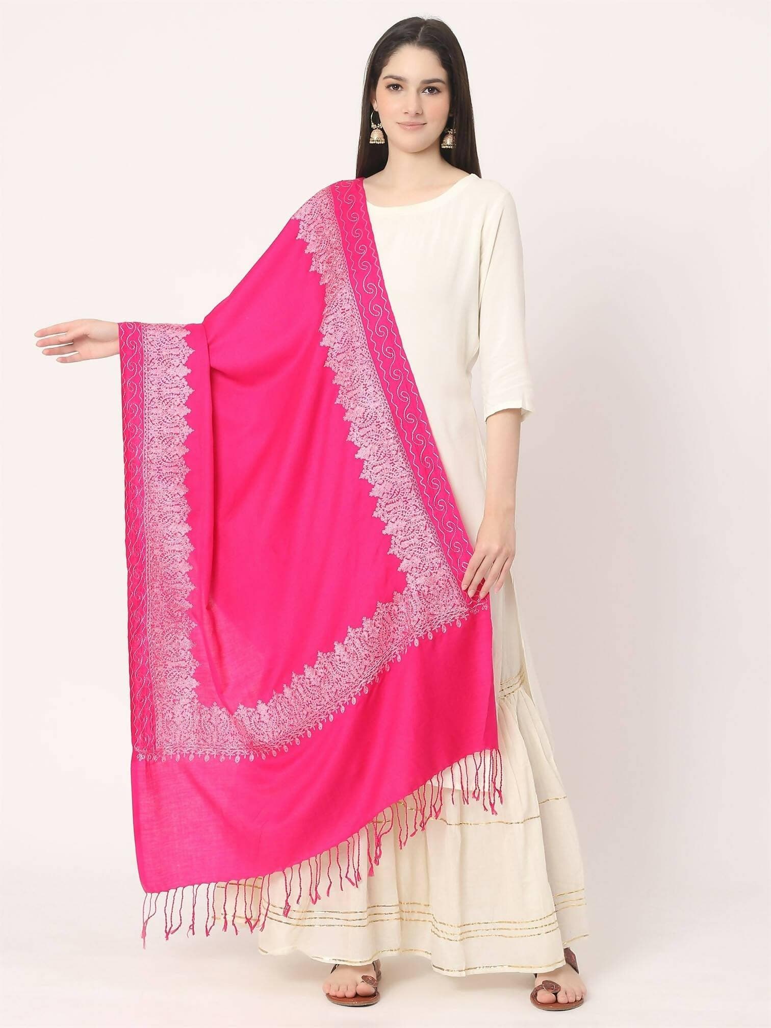 Magenta Baby Pink Stole for women - HalfPe