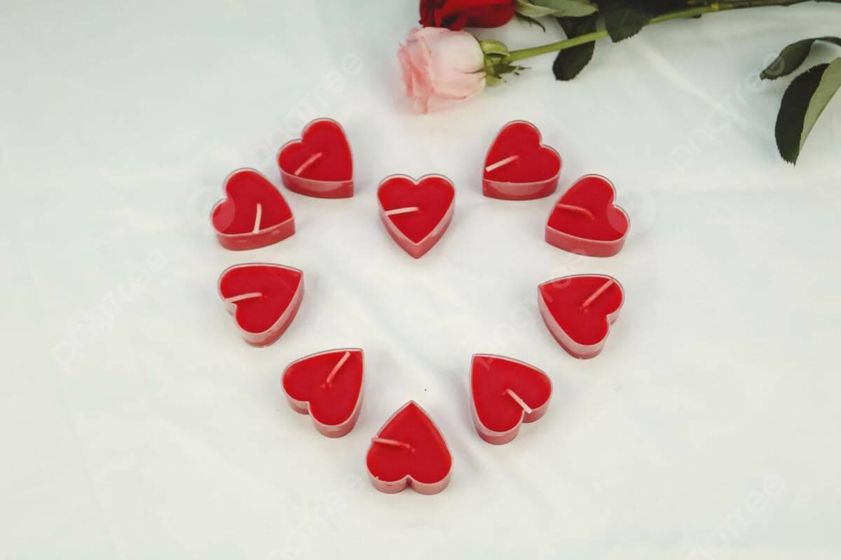 UDHWANI by Kakkumal Govindram Heart Shape Red Rose Tea Light Candles (Pack of 20) - HalfPe