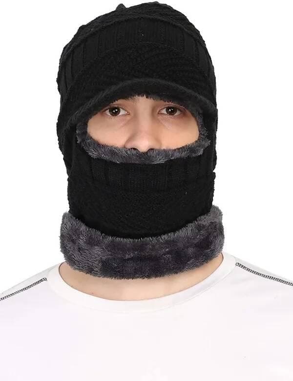 Woven Unisex Acrylic Woolen Balaclava, Beanie/Skull Cap - HalfPe