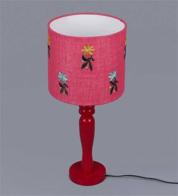 Flowers On Jute Lamp - HalfPe