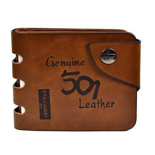 Trendy Men's Brown Leather Wallet - HalfPe