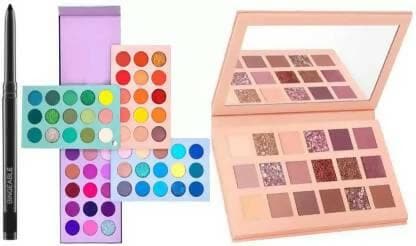 Bingeable Kajal& 4 IN 1 Color Board Eye Shadow Makeup Palette & Nude Edition Eye Shadow Palette 18 (Pack of 3 ,Multi color) - HalfPe