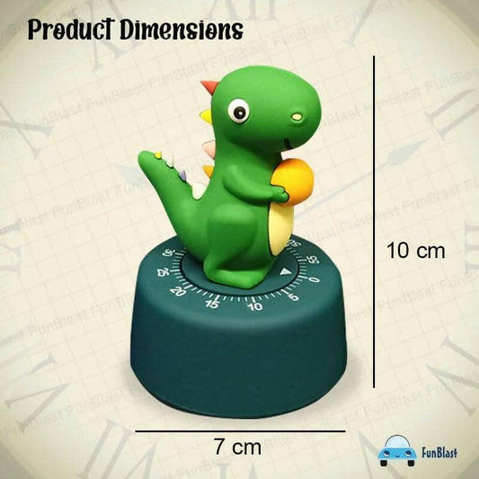 Cute fancy dino timer clock Tick-Tock Clock (Dark Green) - HalfPe