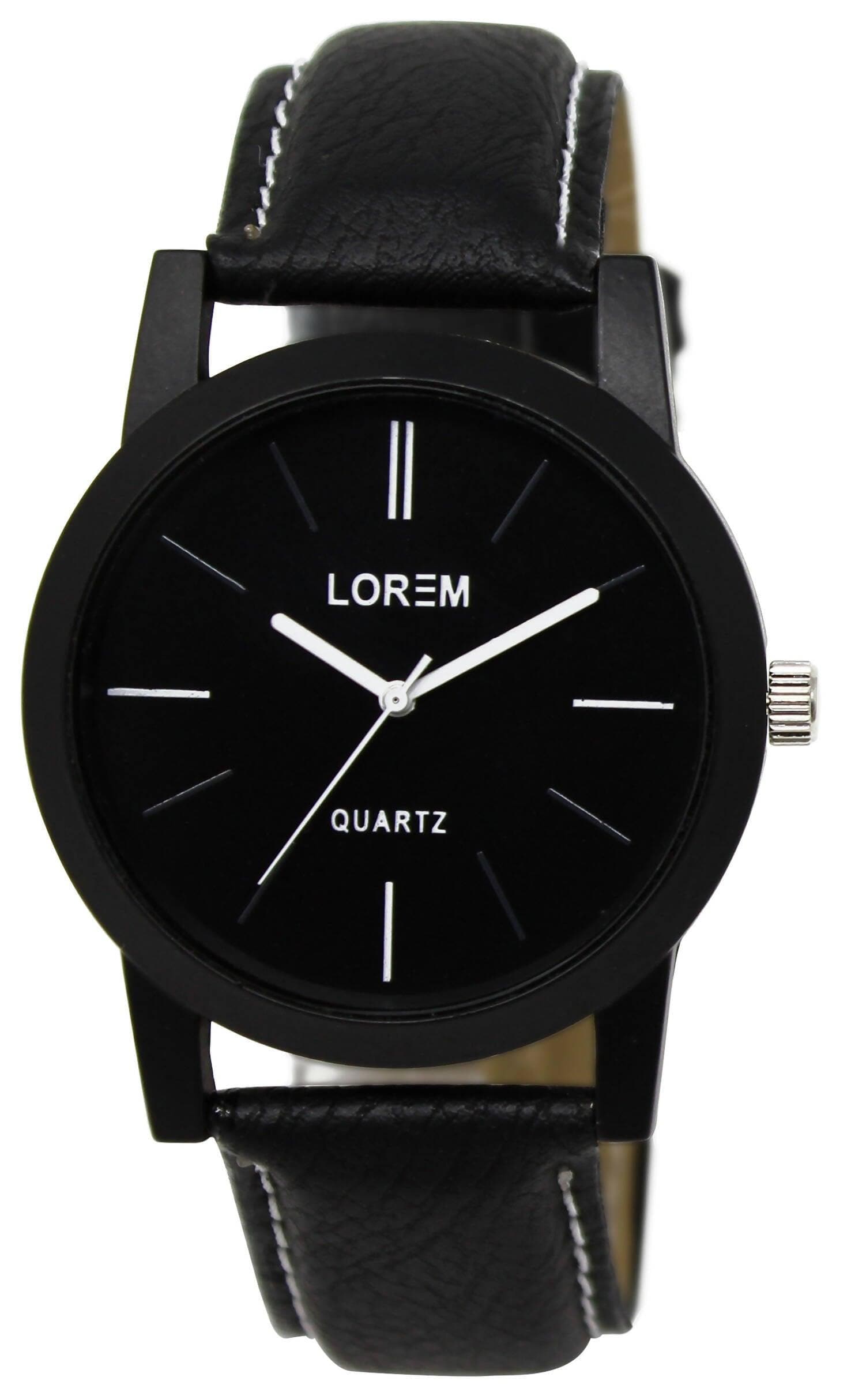 LOREM Black Mate finish Analog Watch For Men LR05 - HalfPe