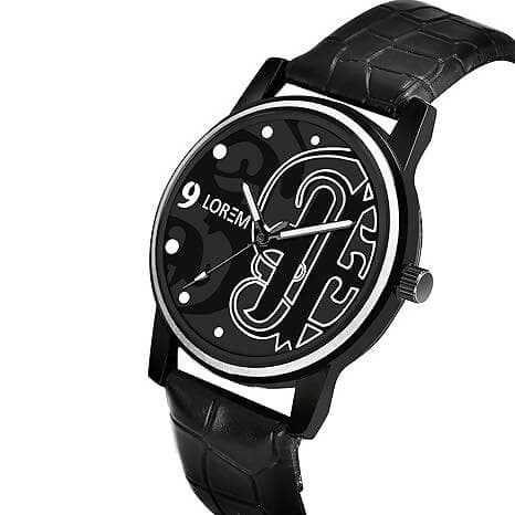 LOREM Black Professional Look Analog Watch For Men LR70 - HalfPe