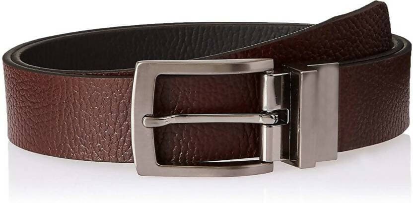 Men Evening, Party, Formal, Casual Black Genuine Leather Reversible Belt (Size: 42) - HalfPe