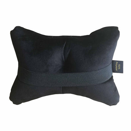 Lushomes car pillows and cushions, Black Velvet with Green, cushion for car, pillows for car, car pillow set of 4, car cushion set(2 pc Cushions-12 x 12 inches & 2 pcs Neck Rest Pillow 6x10 inch) - HalfPe