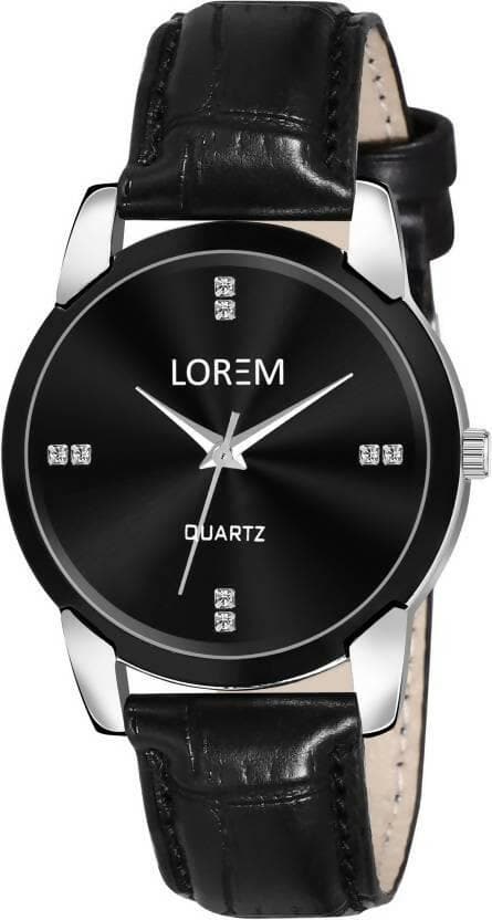 LOREM Black Stylish Dial Analog Watch For Women LR343 - HalfPe