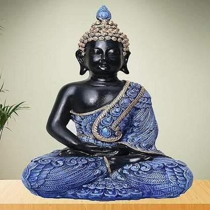 KariGhar Antique Meditating Buddha Statue Idol Perfect for Home | Prayer Room | Living Room | Decoration & Gifting (A0109 (11 in)) - HalfPe