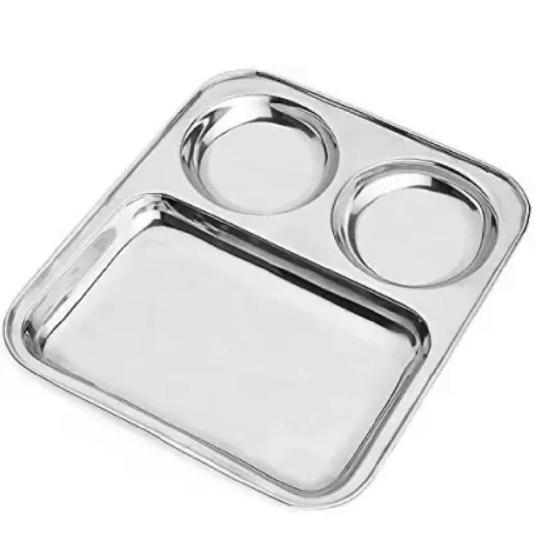 SHINI LIFESTYLE Stainless Steel Dinner Plate (Pack of 4) - HalfPe