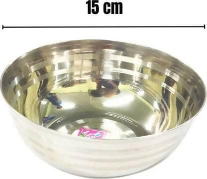 SHINI LIFESTYLE Stainless Steel Serving Bowl Steel Katori Bowl Indian cuisine Serving dish, laser design (Pack of 12, Silver) - HalfPe