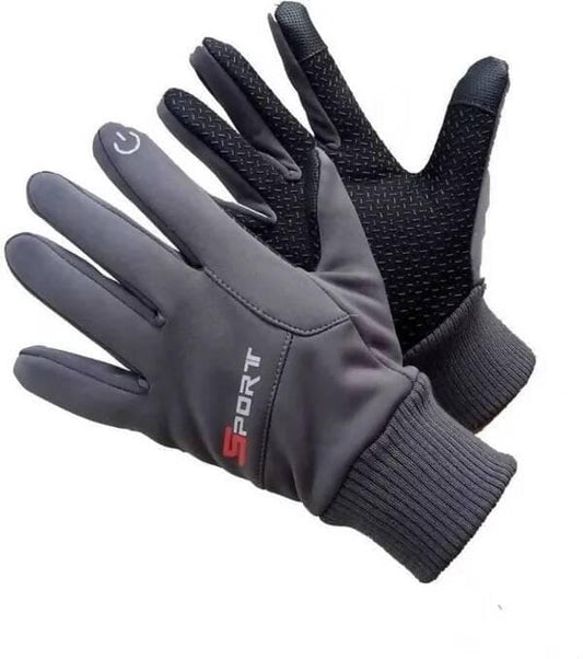 Solid Protective Men & Women Riding Gloves (Grey) - HalfPe