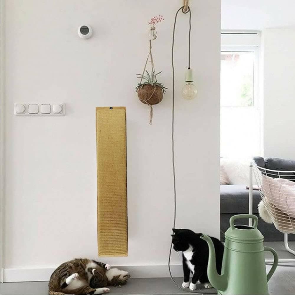 Mats Avenue Cat Scratching Post Made of Soft Jute Hanging Type 10.5x60 CM Large Brown with Screw for Hanging - HalfPe