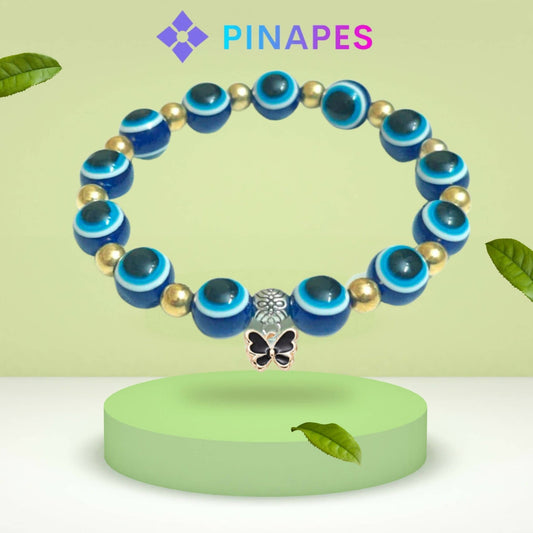 Pinapes Stunning Beaded Bracelet with Butterfly Pendent (Multi Color) - HalfPe