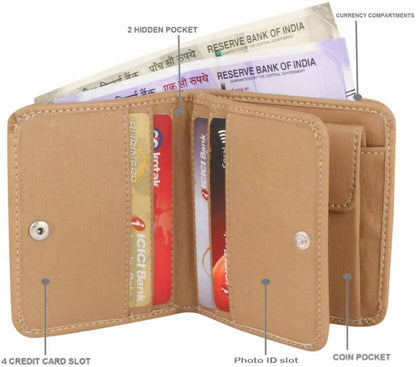 Men Casual Beige Artificial Leather Wallet (7 Card Slots) - HalfPe