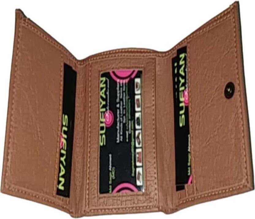 Men Tan Artificial Leather Wallet (5 Card Slots) - HalfPe