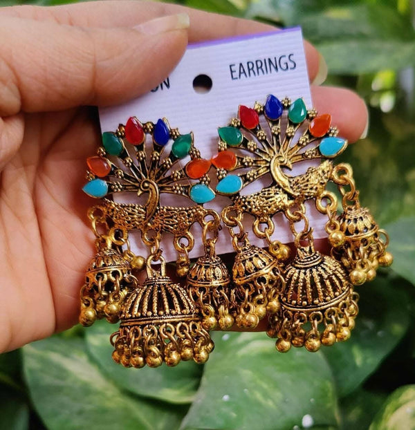 Pinapes Handcrafted Jhumka Shine Earrings for a Stunning Look - HalfPe