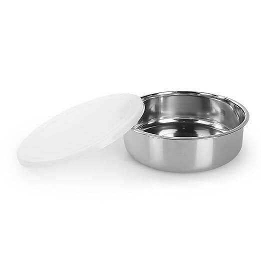 Stainless Steel Made Lid Bowl multipurpose for storing fruits ,namkeen, ladoo etc (set of 5) - HalfPe