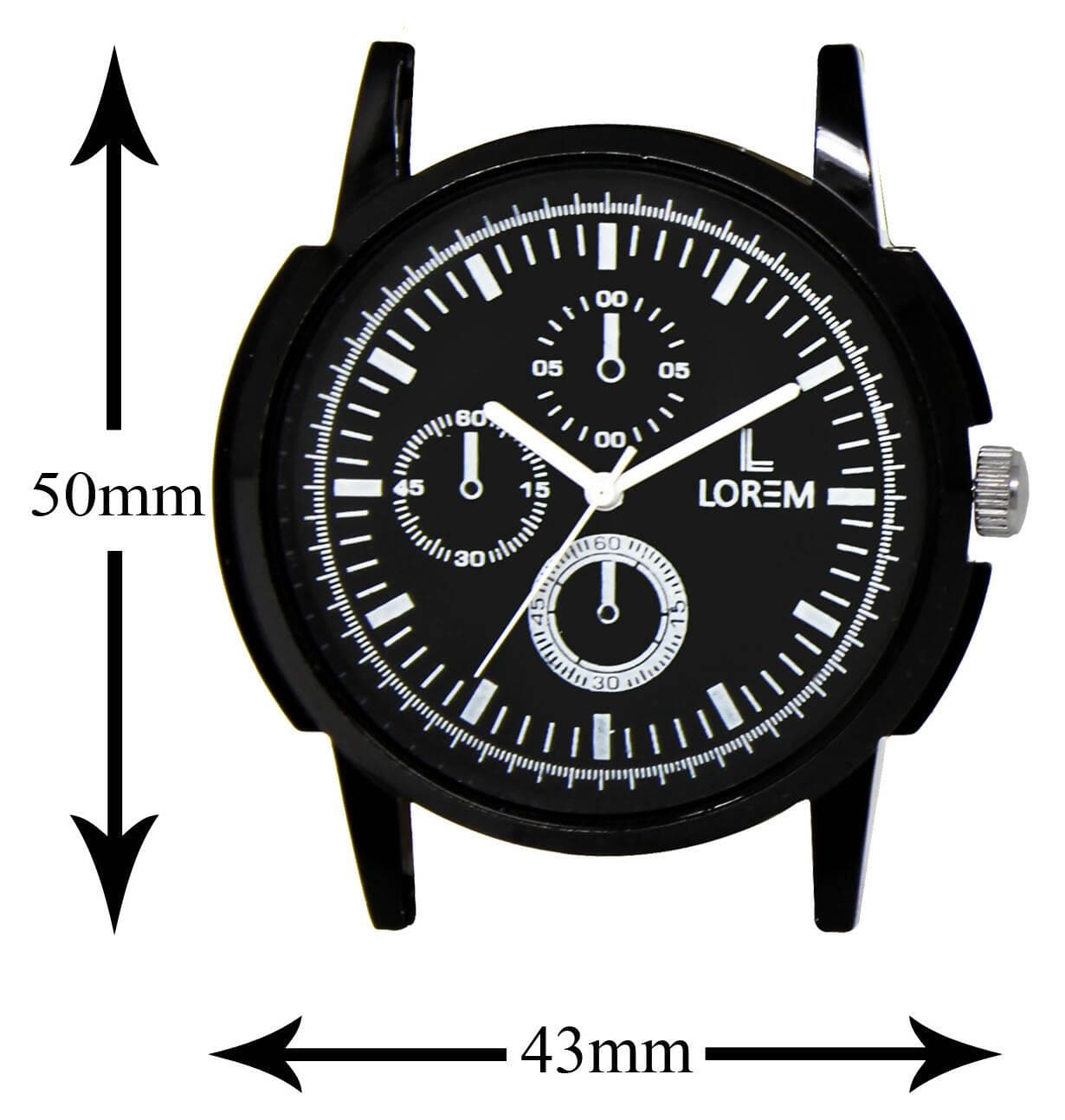 LOREM Black & White Glossy finish Analog Watch For Men LR13 - HalfPe