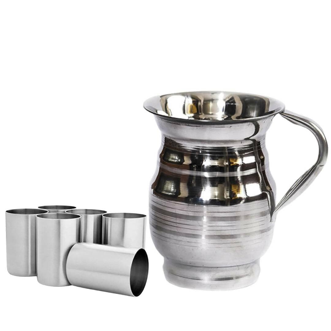 SHINI LIFESTYLE Stainless Steel Jug and Glass Combo (Set of 7) - HalfPe