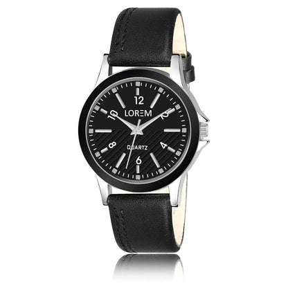 LOREM Black Stylish Dial Analog Watch For Women LR340 - HalfPe