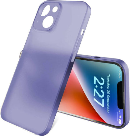 SQUIF Silicone Flexible Soft Ultra Thin Back Case For Iphone 14 Plus Cover, Semi Transparent, Full Camera Protection (Purple) - HalfPe