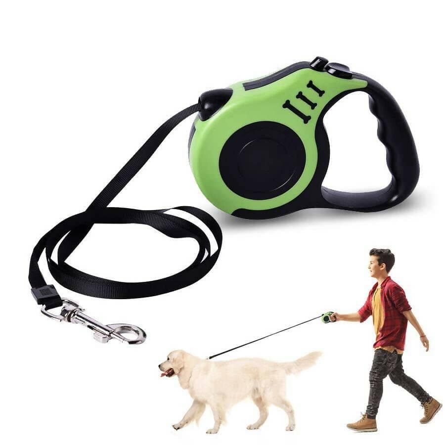 PetGains PGGGW 3M Retractable Leash Automatic Flexible Pet Dog Leash (Green) - HalfPe