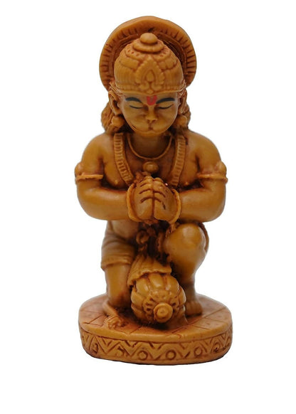 KariGhar God Hanuman Idol Murti Perfect for Car Dashboard, Home, Living Room (Brown, 2X1.75X3.5 inches) - HalfPe