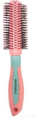 Bingeable Premium Round Hair Brush with Soft Bristles (Peach/ Multicolor) - HalfPe