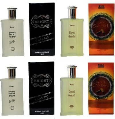 A one Bright Classic and Royal Sandal Perfume 100ML Each (Pack of 4) Eau de Parfum - 400 ml (For Men) - HalfPe