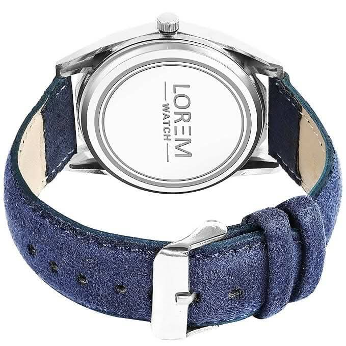 LOREM Blue 3d embossed Dial Analog Watch For Men LR86 - HalfPe