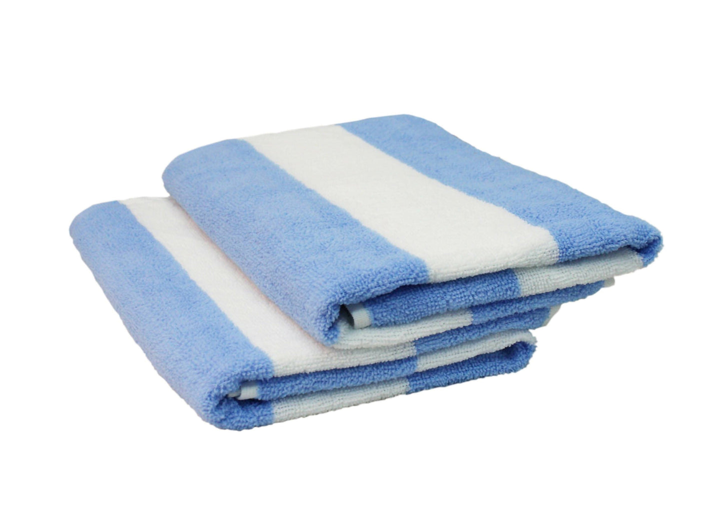 Lushomes Microfibre Towel, Quick Dry Bath Towel for Men Women kids, Large Size Towel Set of 2, Cabana Stripes, 24 x 52 Inch, home decor Items, 225 GSM (62x132 Cms, Set of 2, Sky Blue) - HalfPe