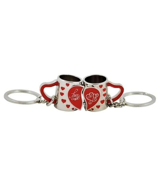 Couple Mugs Stainless Steel Keychain - HalfPe