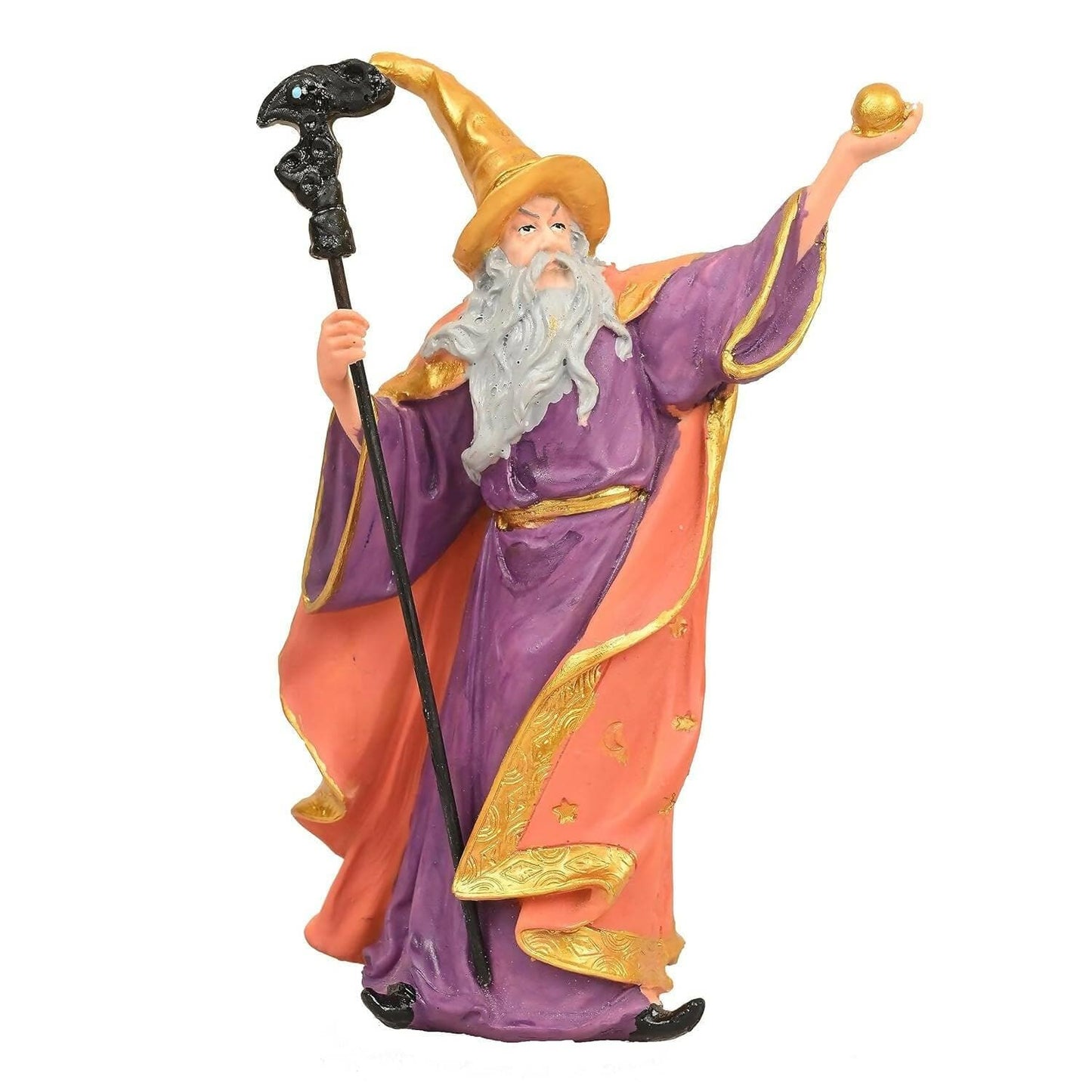 KariGhar Master Magician Merlin Idol Perfect for Home | Office | Prayer Room | Gifting & Decoration (Orange) - HalfPe