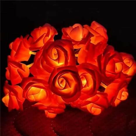 Red Rose Flower LED string light (14 Rose) - HalfPe