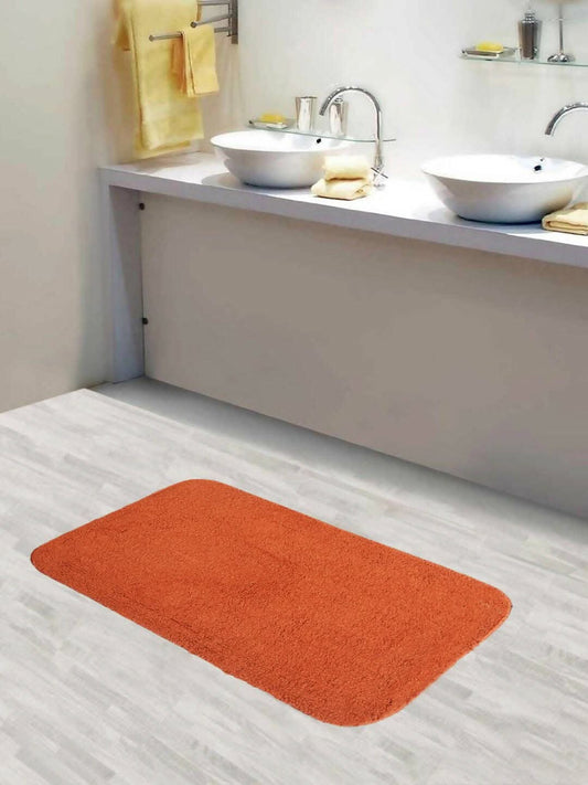 Lushomes Bathroom Mat, floor mats for home, anti slip mat, non slip mat 1800 GSM Floor Mat with High Pile Microfiber, anti skid mat for bathroom floor (15 x 24 Inch, Single Pc, Brown) - HalfPe