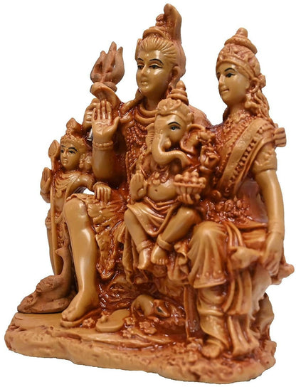 KariGhar Shiv Parivar 6 Inches Idol Perfect For Puja Ghar | Drawing Room - HalfPe