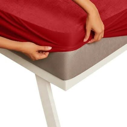 Mattress Protector Maroon Waterproof Cover for King Size Bed (72 x 84 inch) - HalfPe