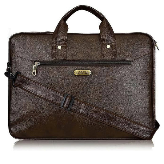 LOREM Faux Leather 10L Messenger Bag For Men & Women (Chocolate) - HalfPe