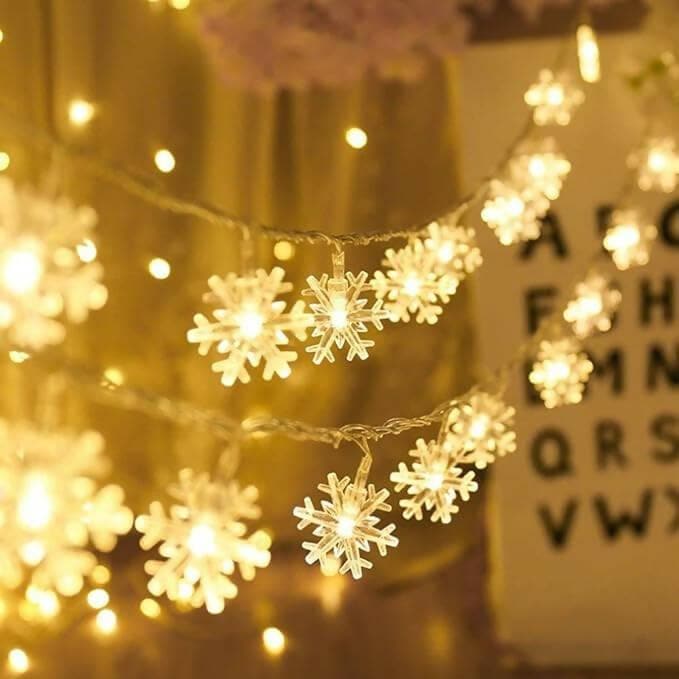 Snow Flake String Lights for Indoor Outdoor Decoration (14 lights) - HalfPe