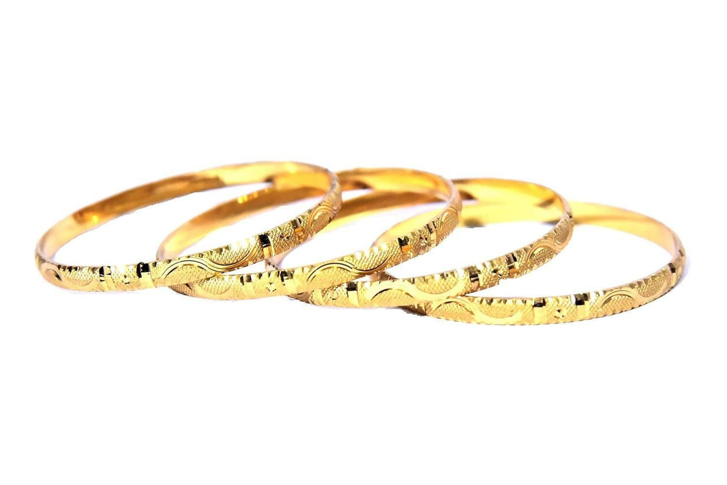 Set of 4 Traditional Golden-Plated Bangles - HalfPe